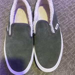 Fuzzy slip on vans